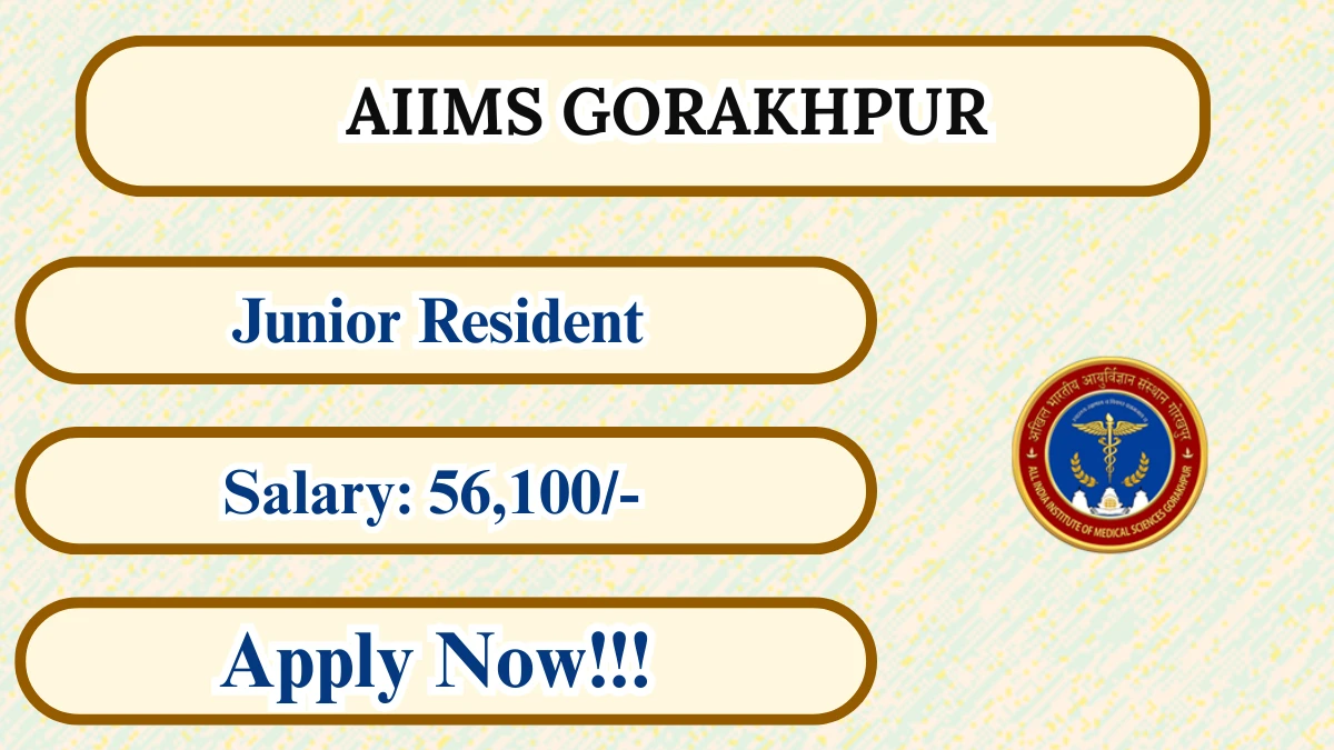 AIIMS Gorakhpur Junior Resident Recruitment 2026