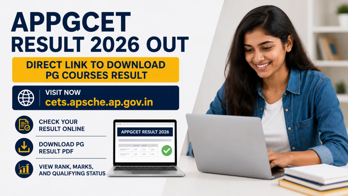 APPGCET Result 2026 Out – Direct Link to Download PG Courses Result at cets.apsche.ap.gov.in