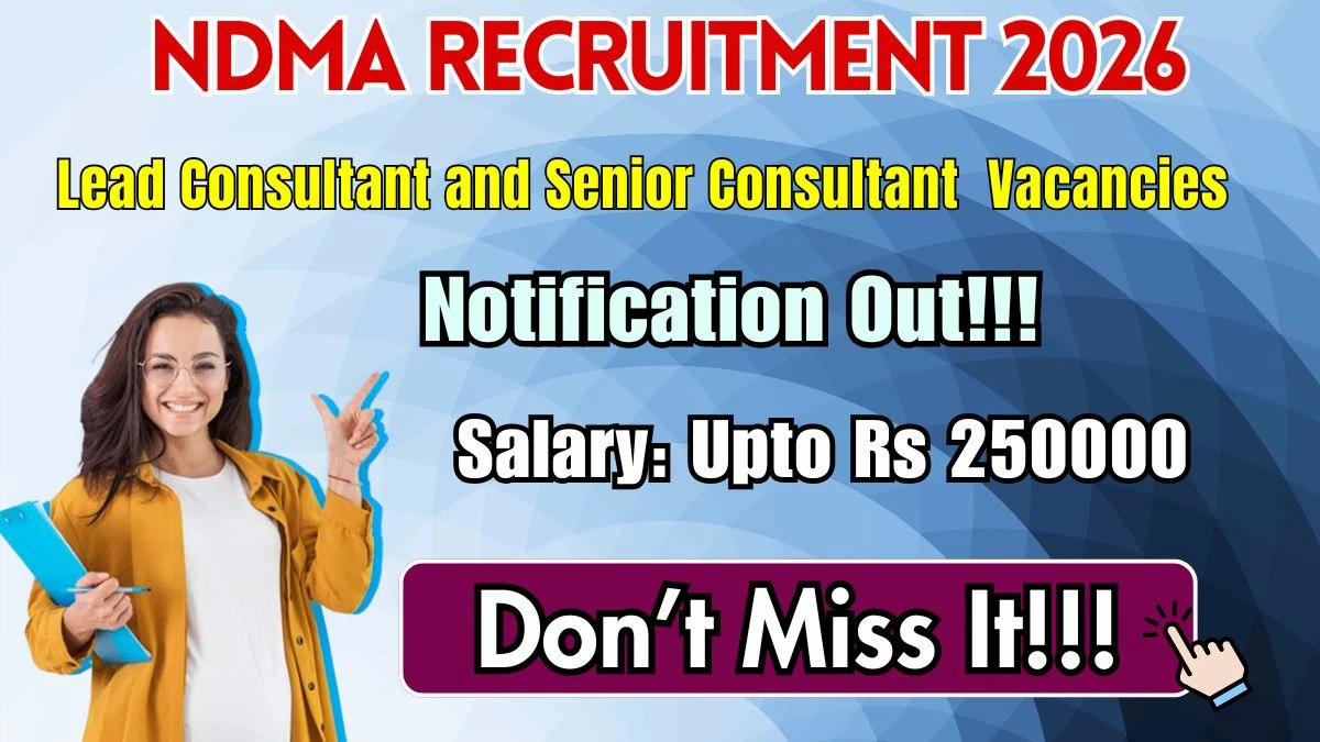 NDMA Consultant Recruitment 2026 – Apply Online for Lead Consultant and Senior Consultant Posts