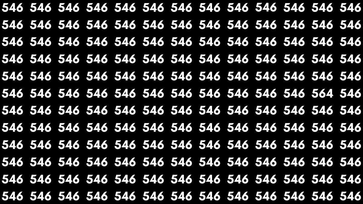 Optical Illusion Challenge: Only People with Sharp Eyes Can Spot the Number 564 Among 546 in 7 Seconds!