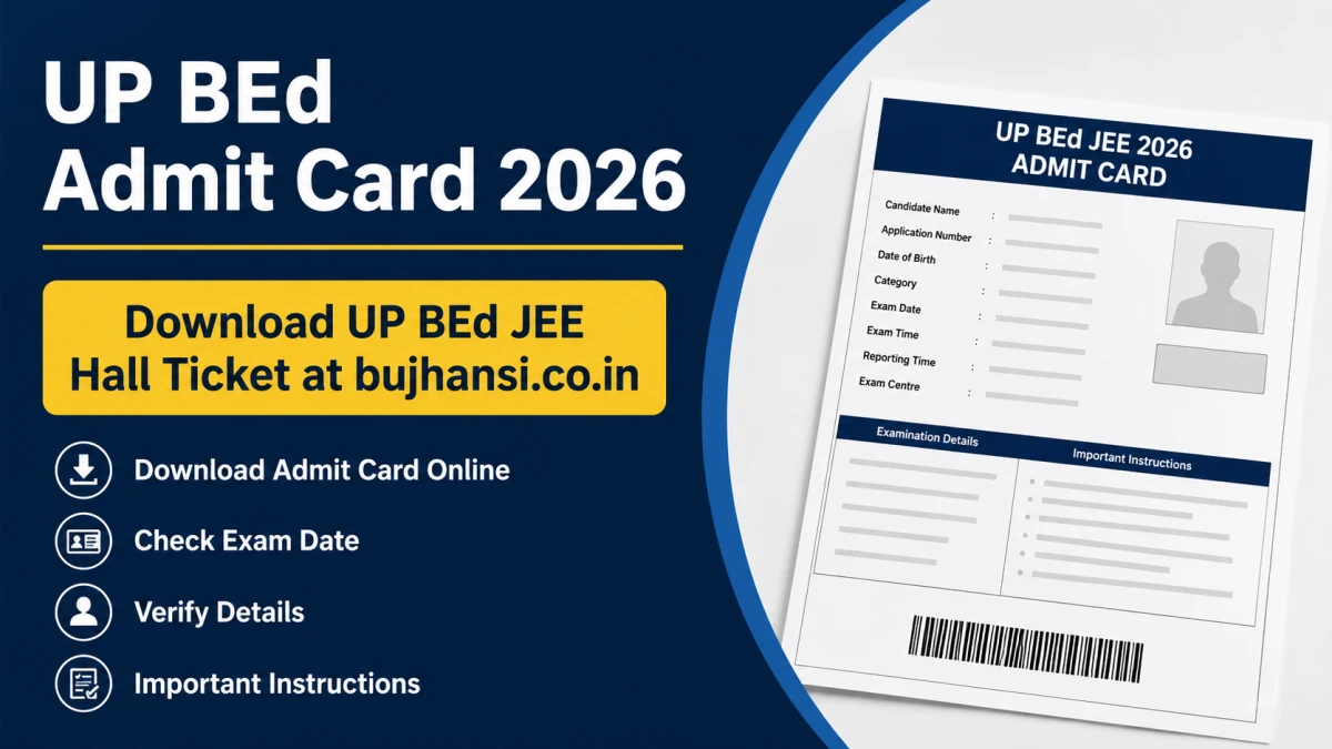 UP BEd Admit Card 2026 Out – Download BU Jhansi Hall Ticket for Uttar Pradesh B.Ed JEE at bujhansi.co.in