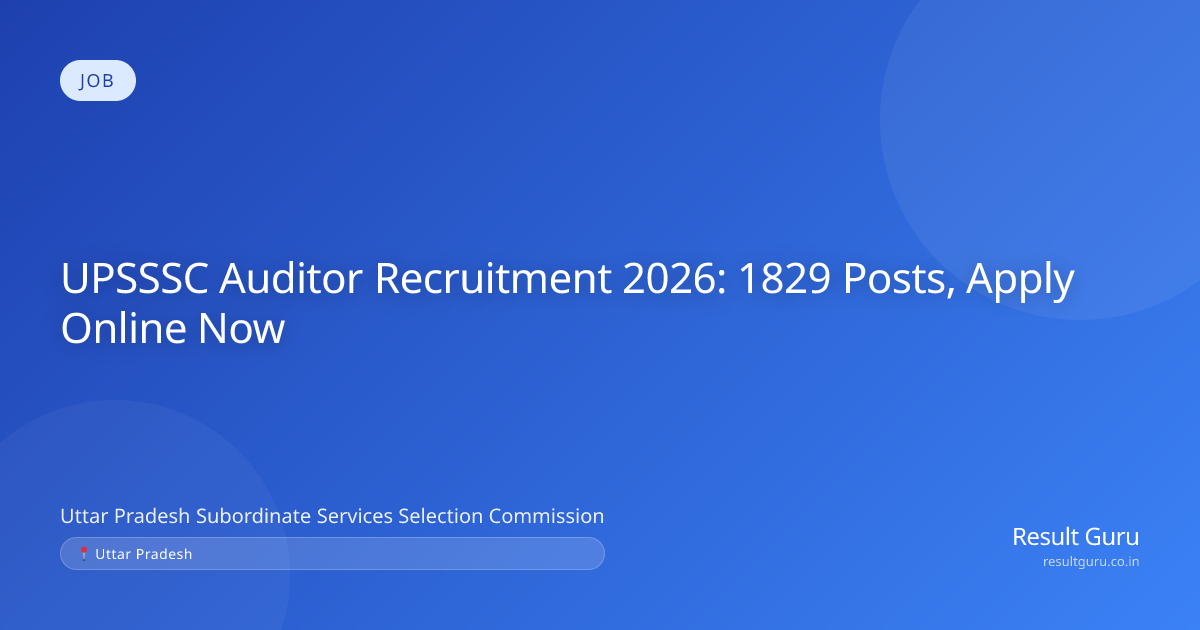 UPSSSC Auditor & Assistant Accountant Recruitment 2026