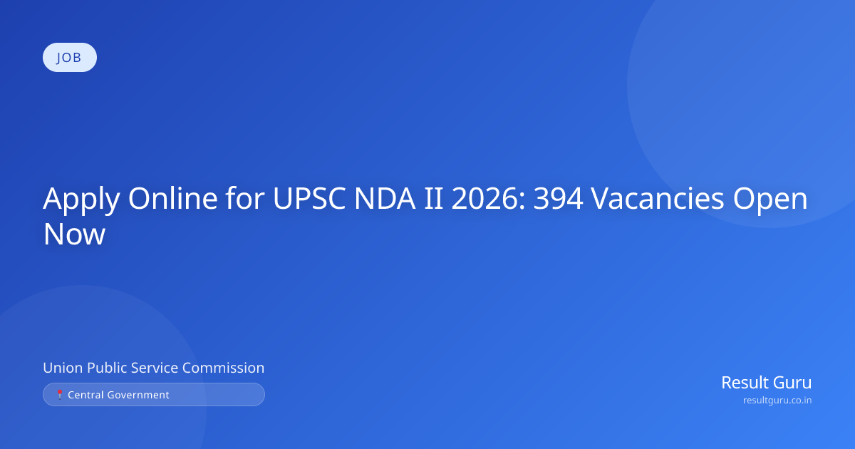 UPSC NDA II Recruitment 2026 Apply Online