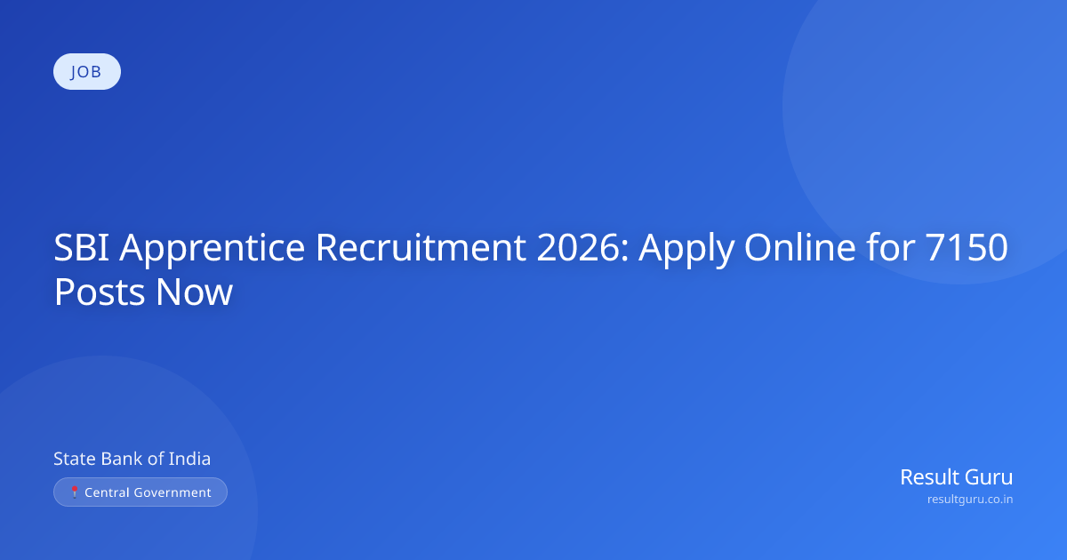 SBI Apprentice Recruitment 2026 Apply Online: 7150 Posts