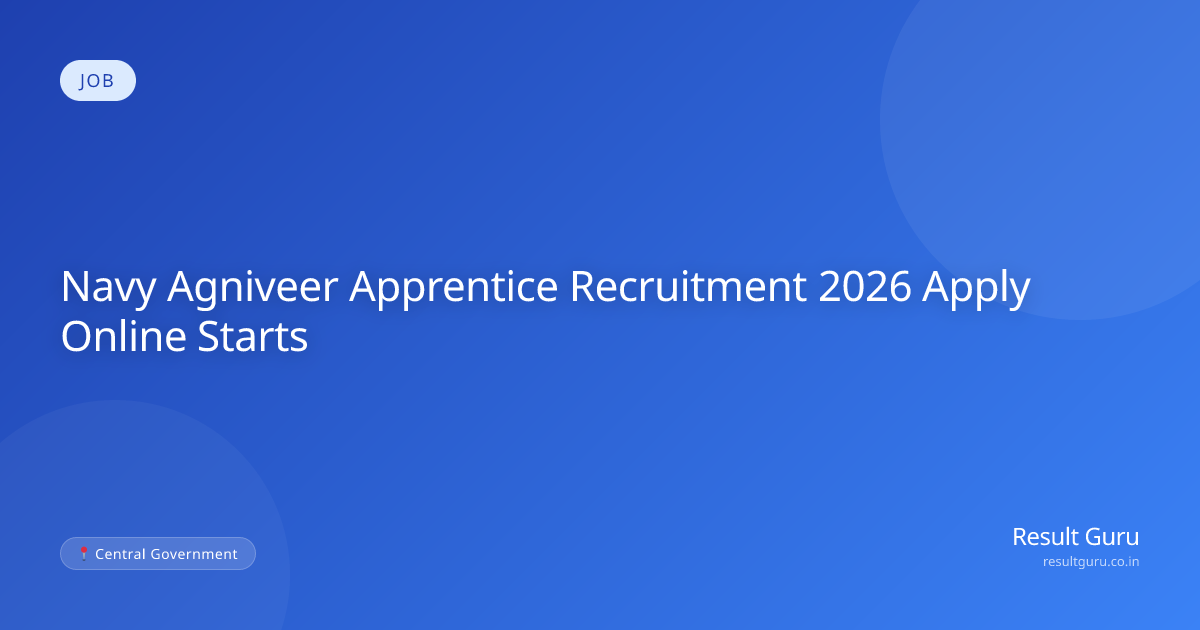 Navy Agniveer Apprentice 2026 Online Form Direct Link