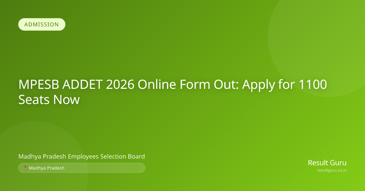 MPESB ADDET 2026 Online Form: Apply Online Now