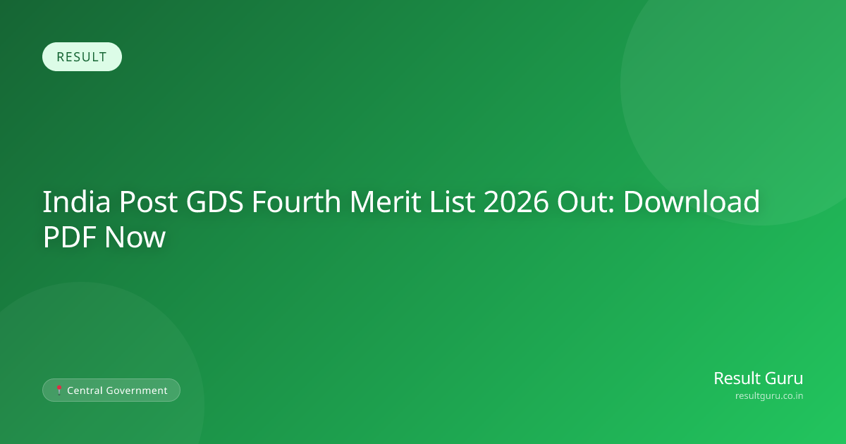 India Post GDS Fourth Merit List 2026 Out: Download PDF