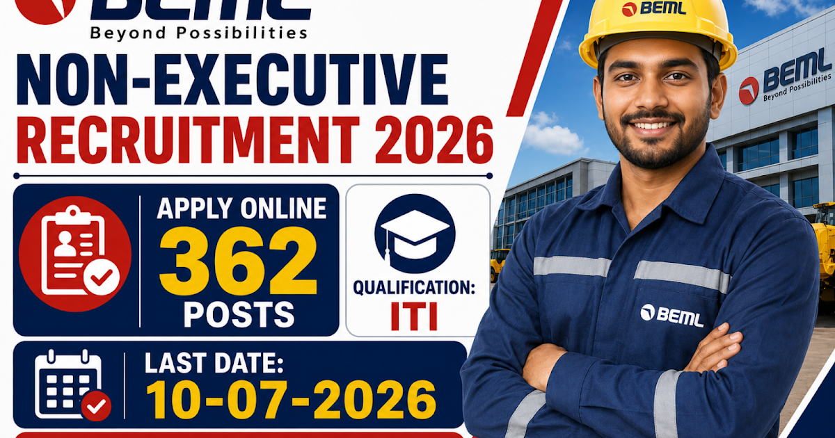 BEML ITI Operator Recruitment 2026 – Apply Online 362 Posts