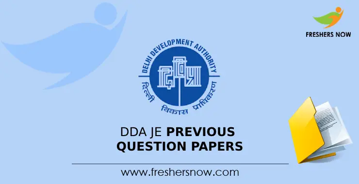 DDA JE Previous Question Papers PDF Download
