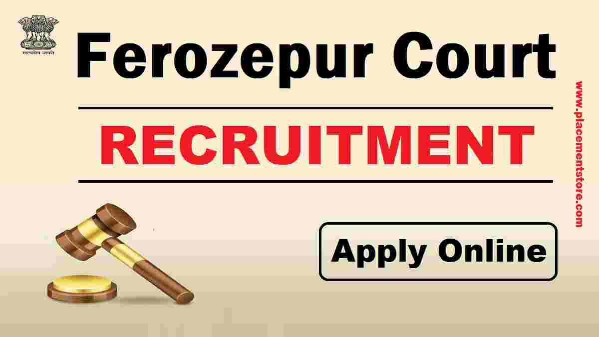 Ferozepur Court Recruitment 2026 (eCourts.gov.in) Notification