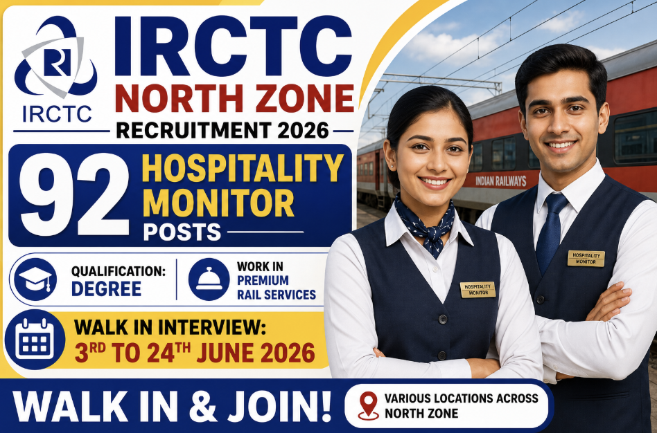 IRCTC North Zone Hospitality Monitor Jobs 2026