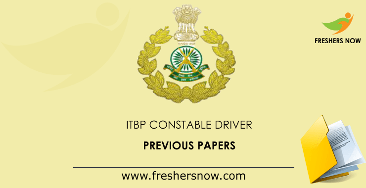 ITBP Constable Driver Previous Question Papers PDF Download