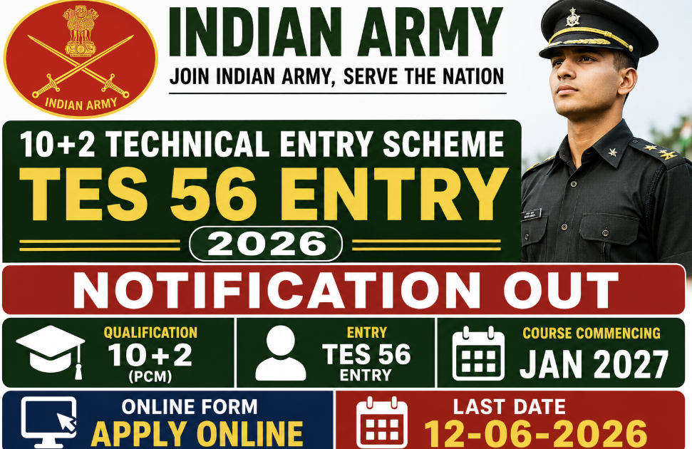 Indian Army 10+2 TES 56 Entry 2026 – 90 Posts, Notification, Online Form