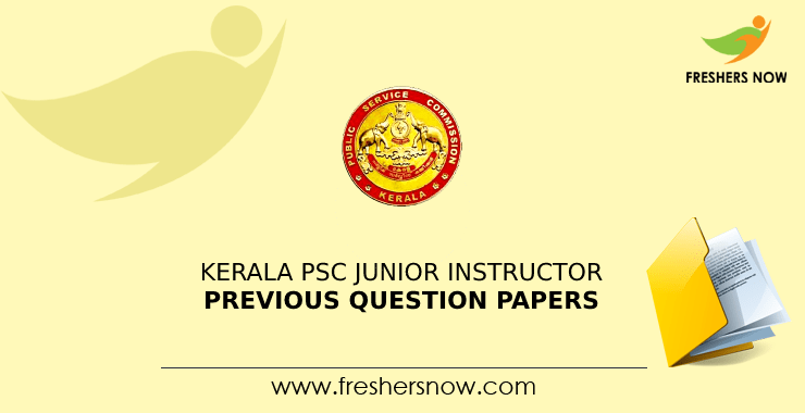 Kerala PSC Junior Instructor Previous Question Papers PDF Download