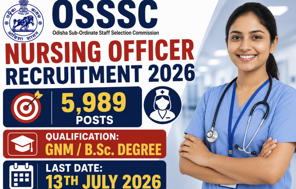 OSSSC Nursing Officer Recruitment 2026 – Notification, Online Form, 5989 Posts