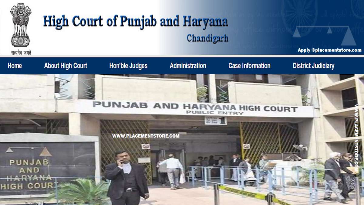 Punjab Haryana High Court Recruitment 2026 (eCourts.gov.in) Notification
