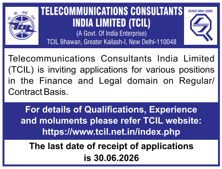 TCIL Careers 2026 – Apply for 06 Manager Level Posts