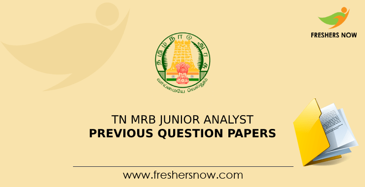 TN MRB Junior Analyst Previous Question Papers PDF Download