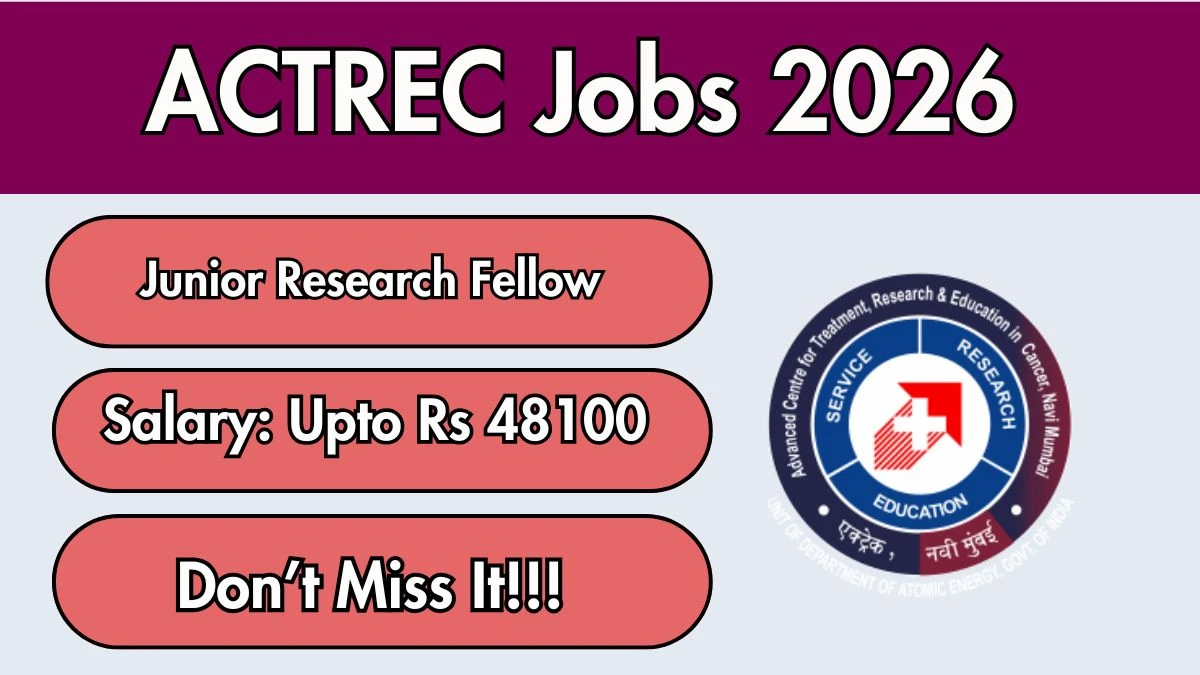 ACTREC Junior Research Fellow Recruitment 2026