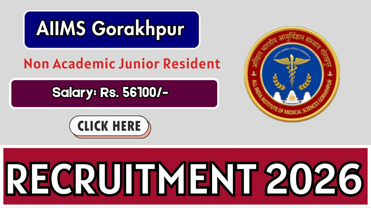 AIIMS Gorakhpur Non Academic Junior Resident Recruitment 2026