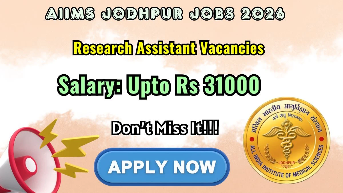 AIIMS Jodhpur Research Assistant Recruitment 2026