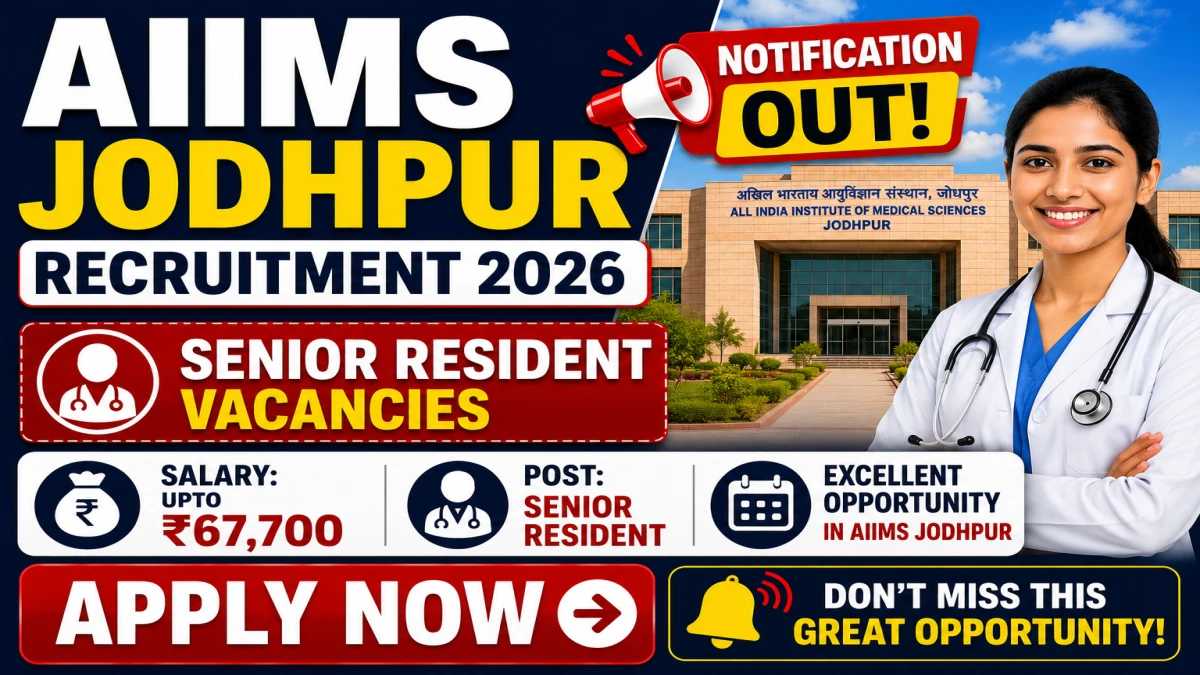 AIIMS Jodhpur Senior Resident Recruitment 2026 Notification Out