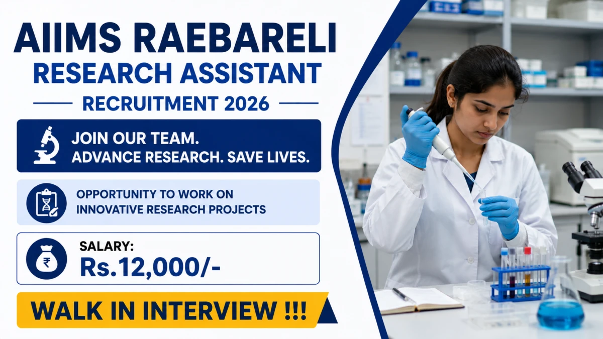 AIIMS Raebareli Research Assistant Recruitment 2026