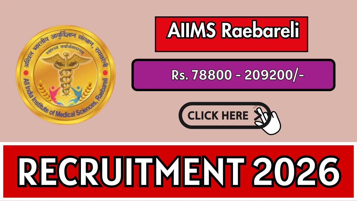 AIIMS Raebareli Registrar Recruitment 2026