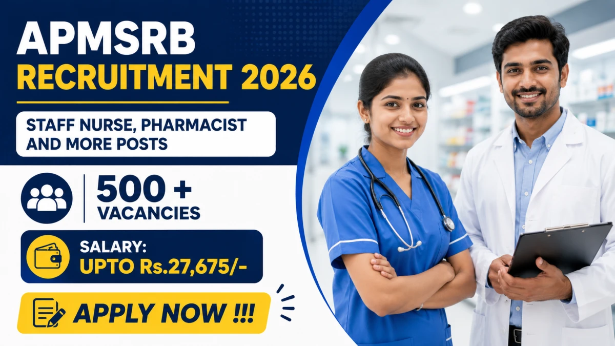 APMSRB Recruitment 2026 – Apply Online for 529 Staff Nurse, Pharmacist and More Posts