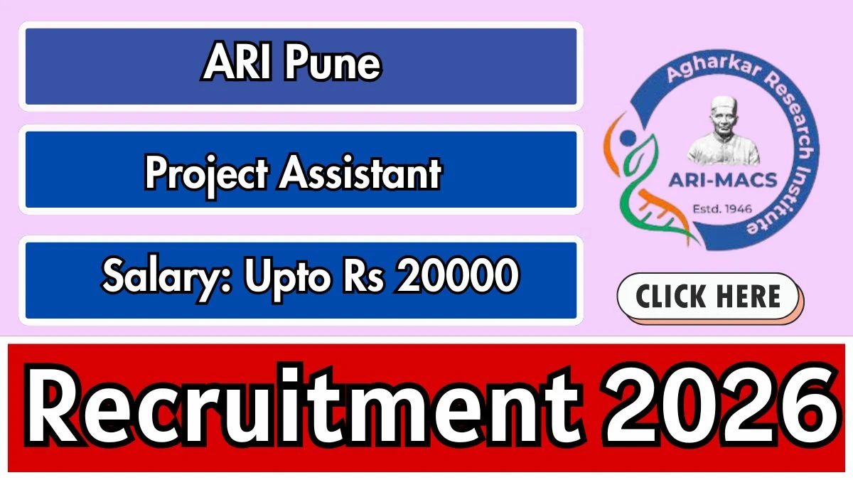 ARI Pune Project Assistant Recruitment 2026