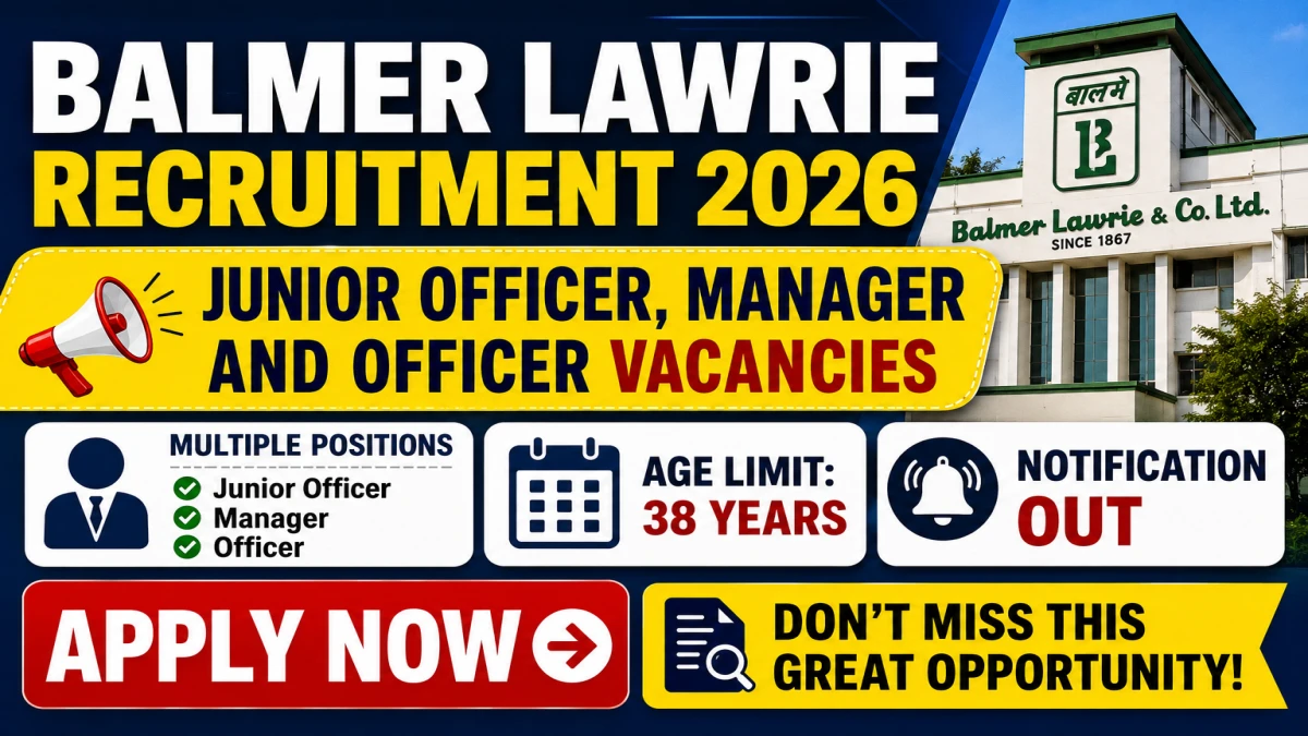 Balmer Lawrie Recruitment 2026 Out – Apply Online for 43 Officer, Junior Officer, Manager Vacancies