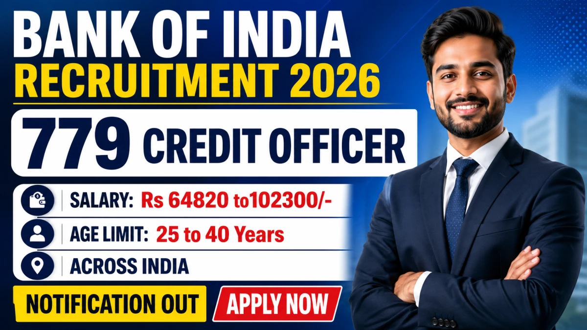 Bank of India Credit Officer Recruitment 2026 (Short Notice)