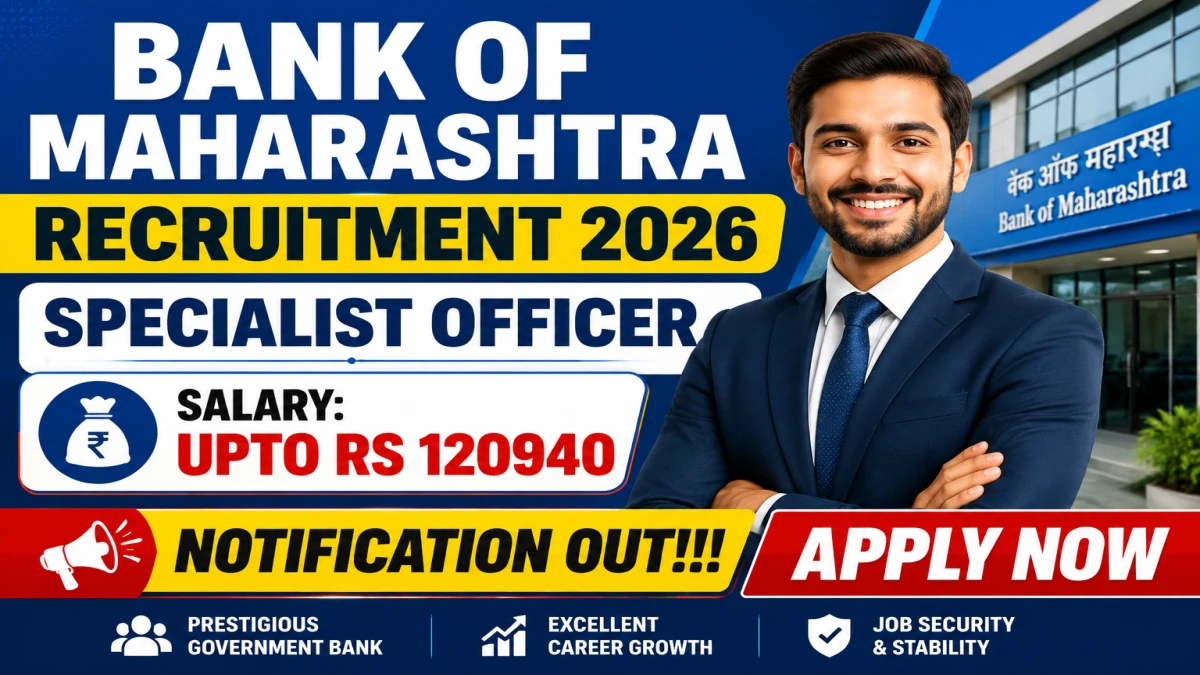 Bank of Maharashtra Specialist Officer Recruitment 2026