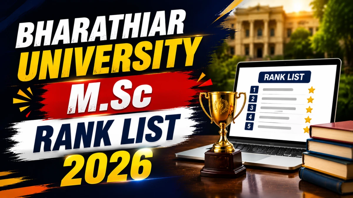 Bharathiar University M.Sc Rank List 2026 Out