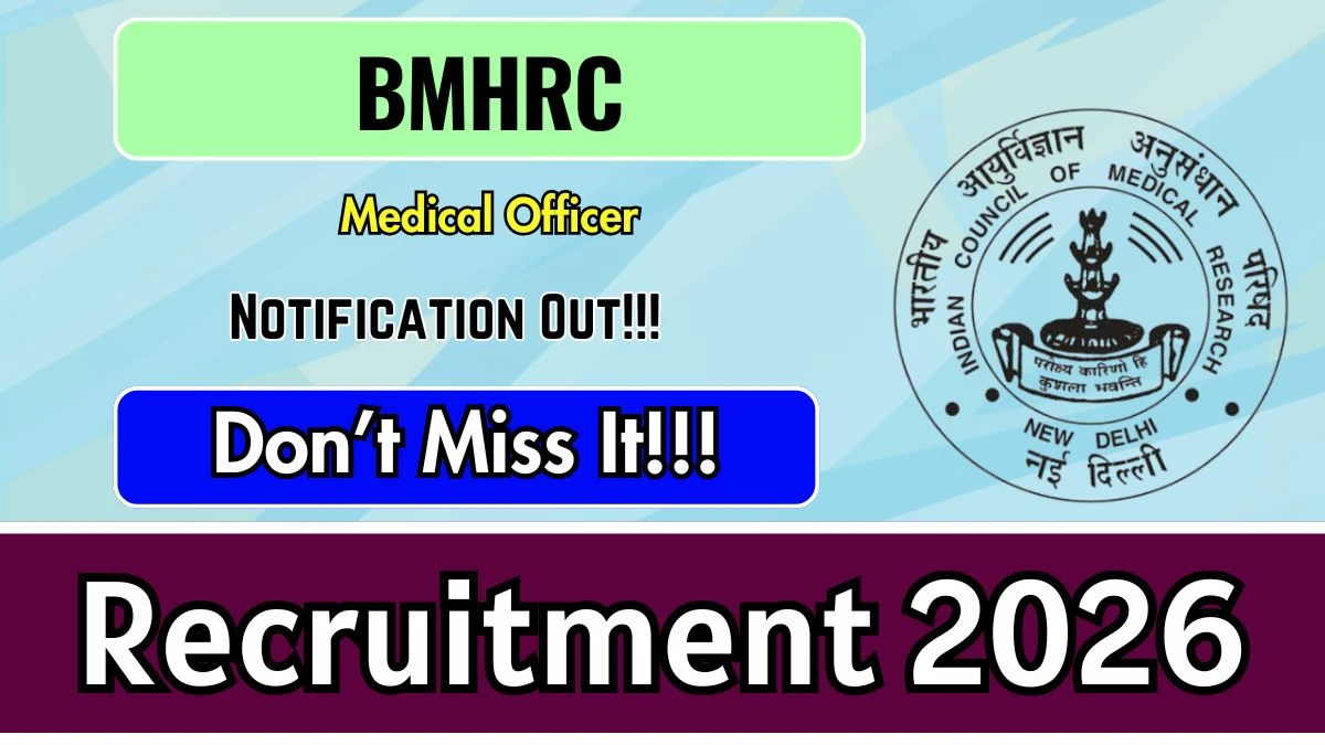 BMHRC Medical Officer Recruitment 2026