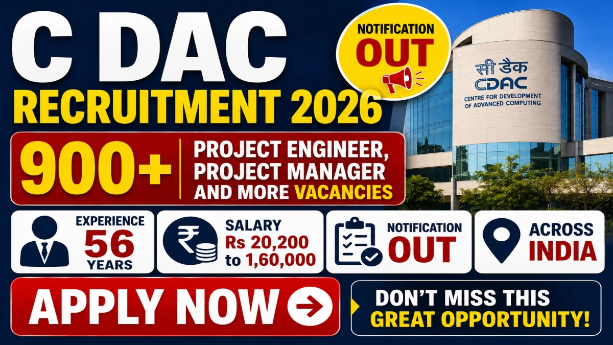 CDAC Recruitment 2026 Notification Out