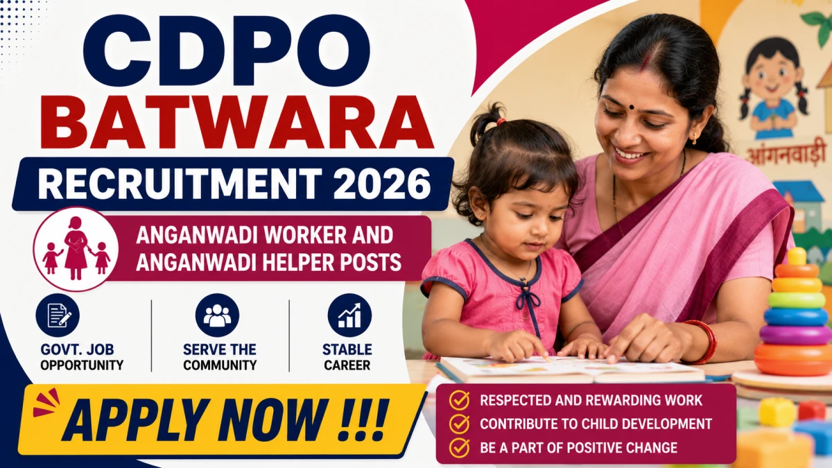 CDPO Batwara Recruitment 2026 – Apply Offline for Anganwadi Worker and Anganwadi Helper Posts