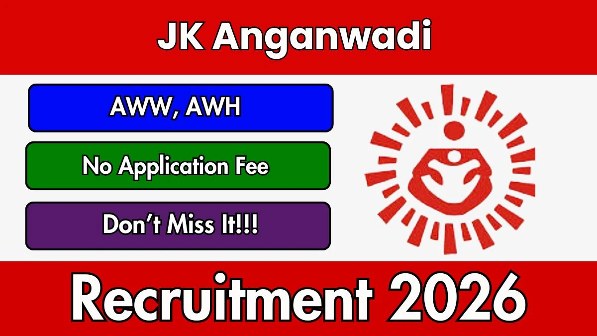 JK Anganwadi Recruitment 2026 – Apply Offline for 15 Anganwadi Worker / Anganwadi Helper Posts