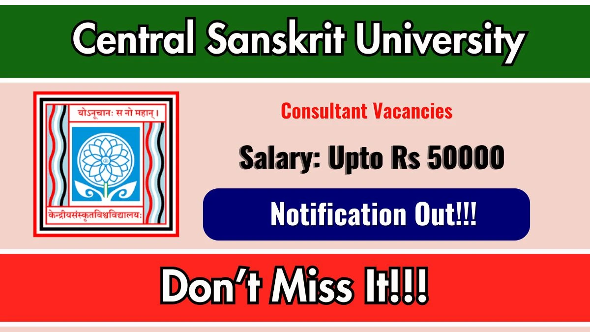 Central Sanskrit University Consultant Recruitment 2026