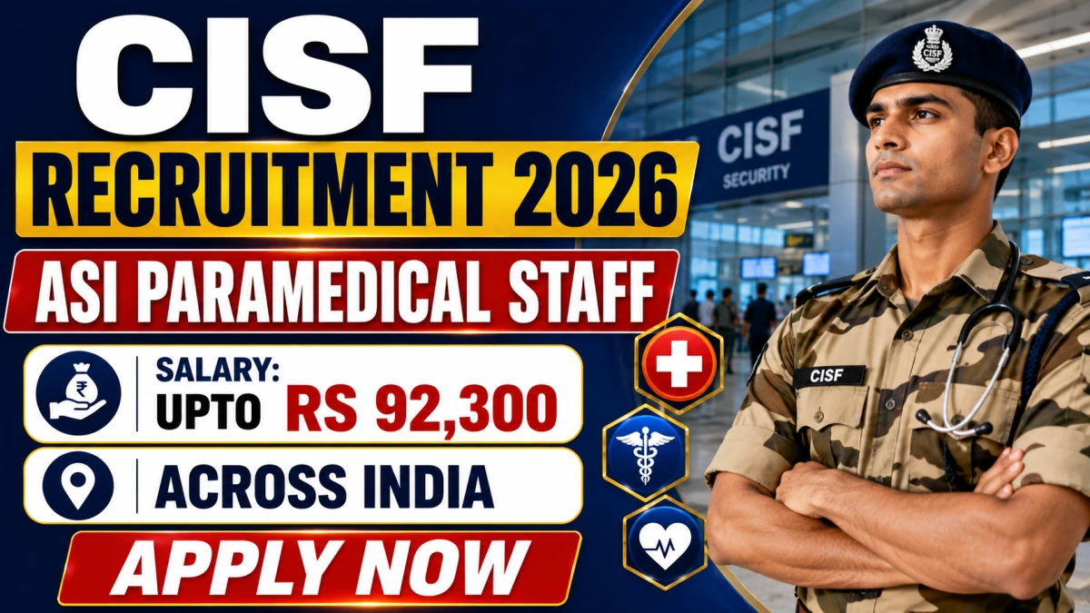 CISF ASI Para Medical Staff Recruitment 2026 Notification Out For 24 Posts, Apply Online Starts 08 June 2026