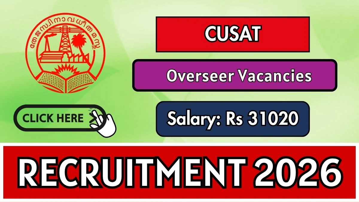 CUSAT Overseer Recruitment 2026 – Apply Online