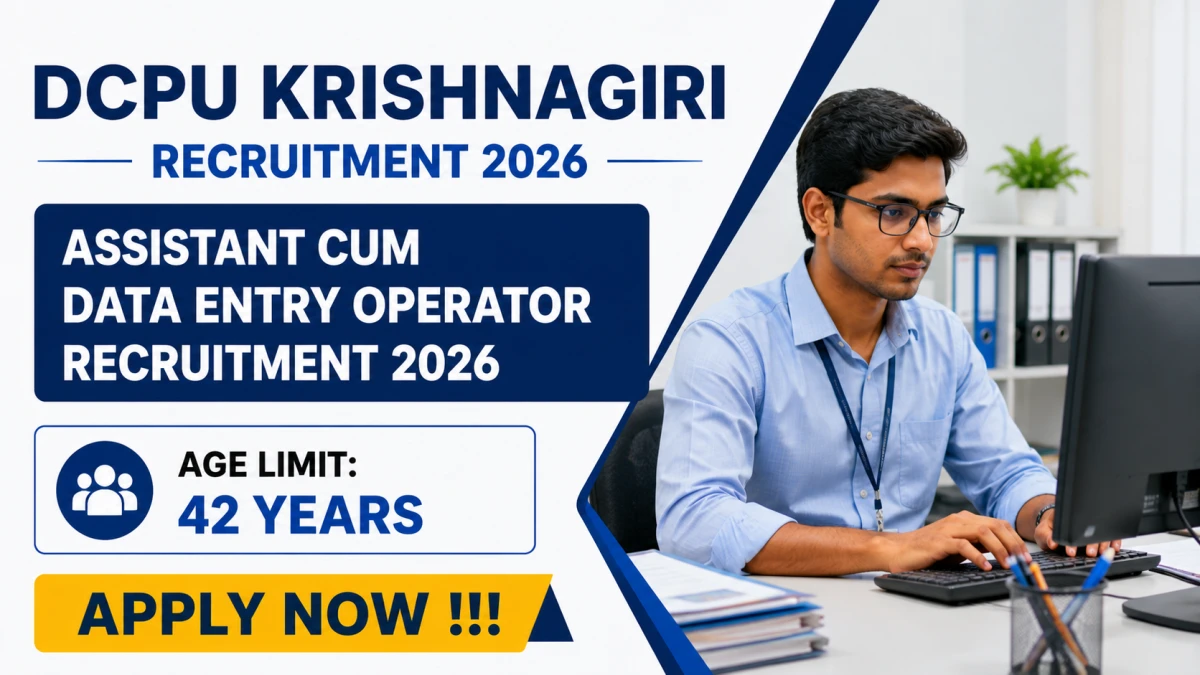 DCPU Krishnagiri Assistant Cum Data Entry Operator Recruitment 2026
