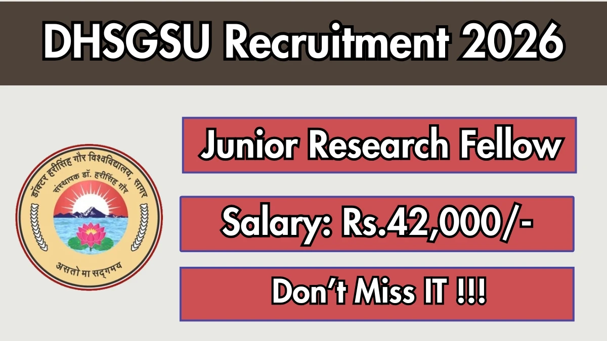 DHSGSU Junior Research Fellow Recruitment 2026