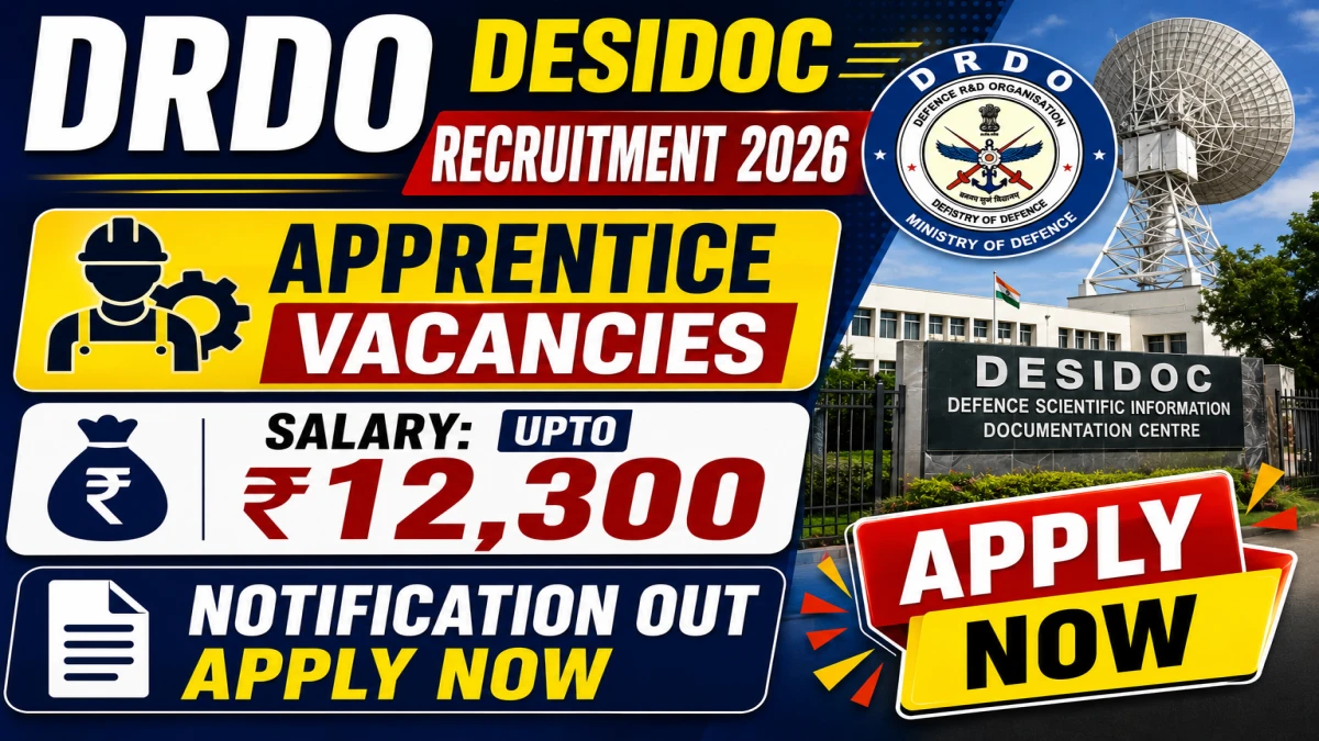 DRDO DESIDOC Apprentice Recruitment 2026