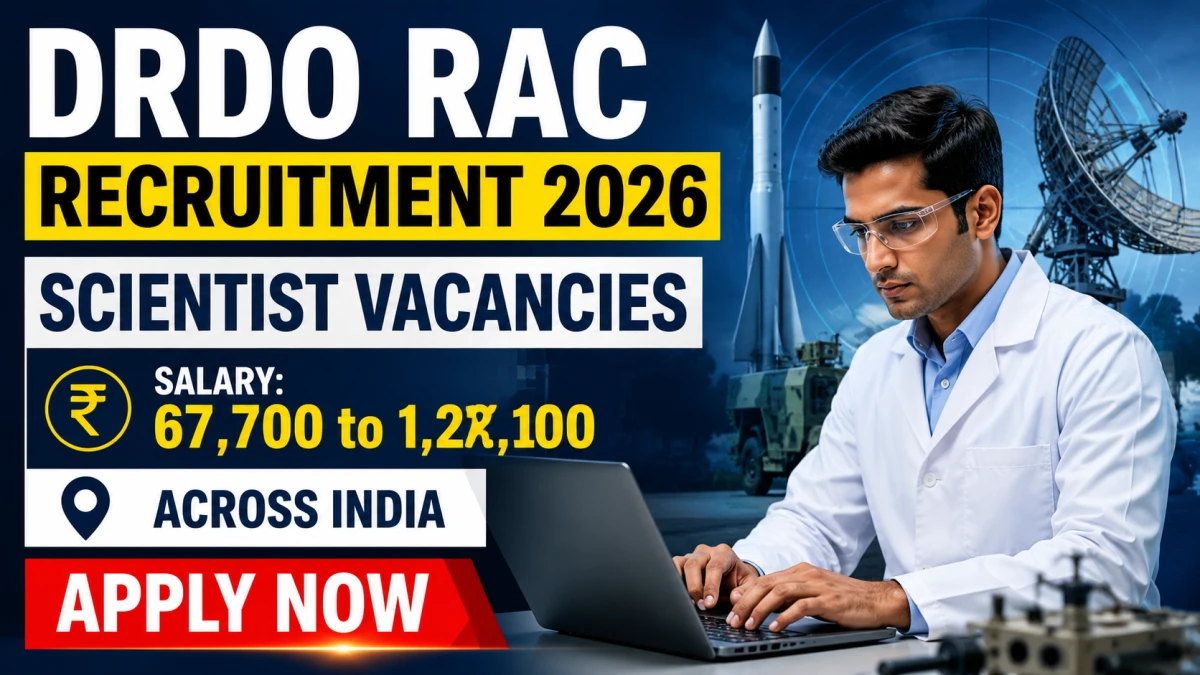 DRDO RAC Scientist Recruitment 2026 Notification Out for 33 Posts – Apply Online for Scientist C, D & More