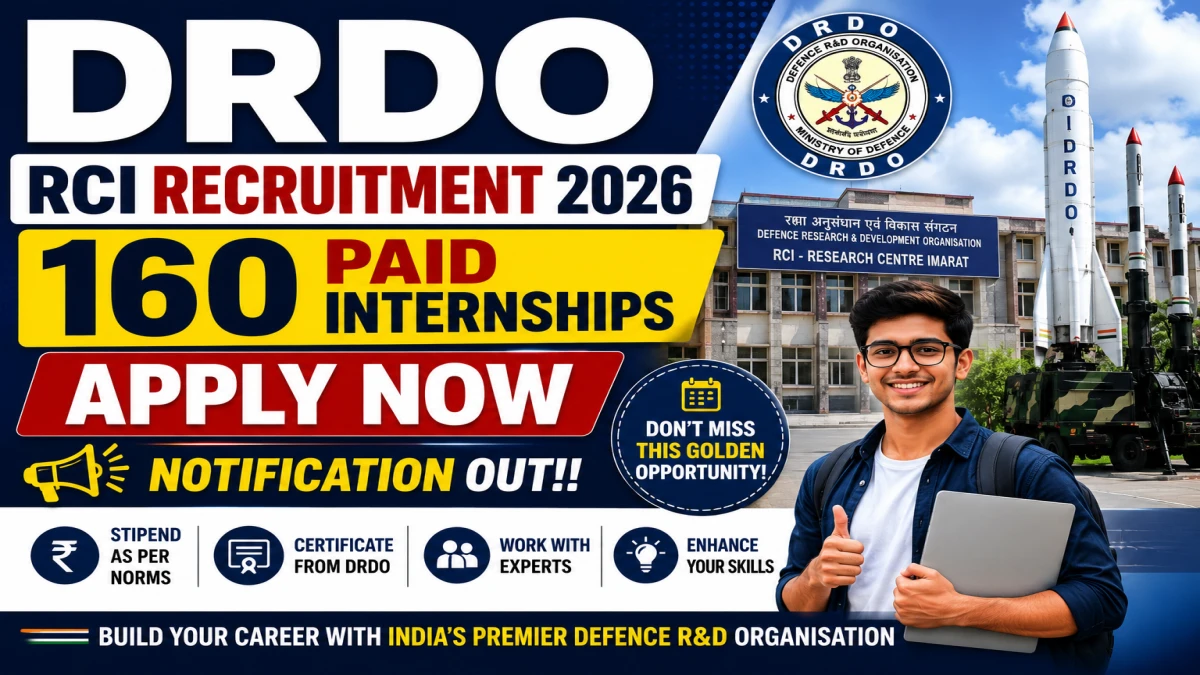 DRDO RCI Paid Internship Recruitment 2026