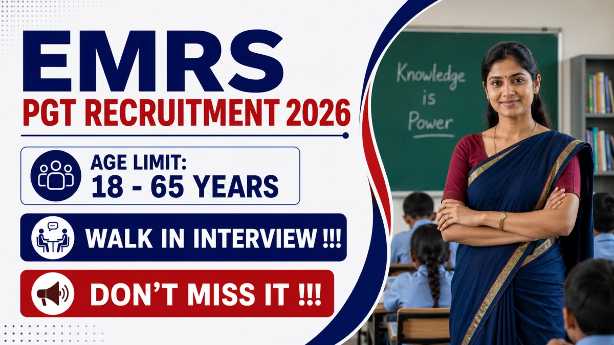 EMRS PGT Recruitment 2026 – Walkin