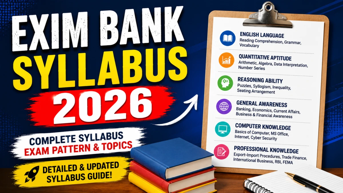 Exim Bank Syllabus 2026 Out For Deputy Manager and Manager Exam Pattern and Syllabus Topics