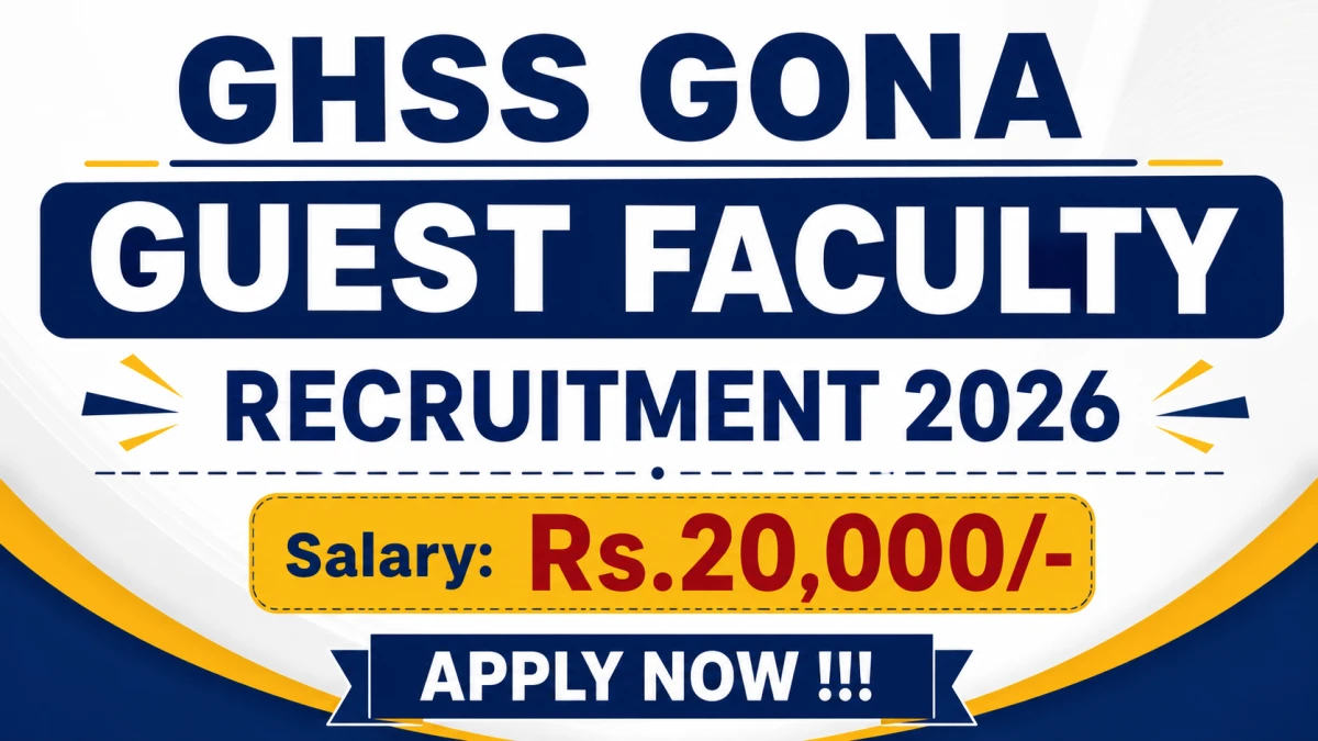 GHSS Gona Guest Faculty Recruitment 2026