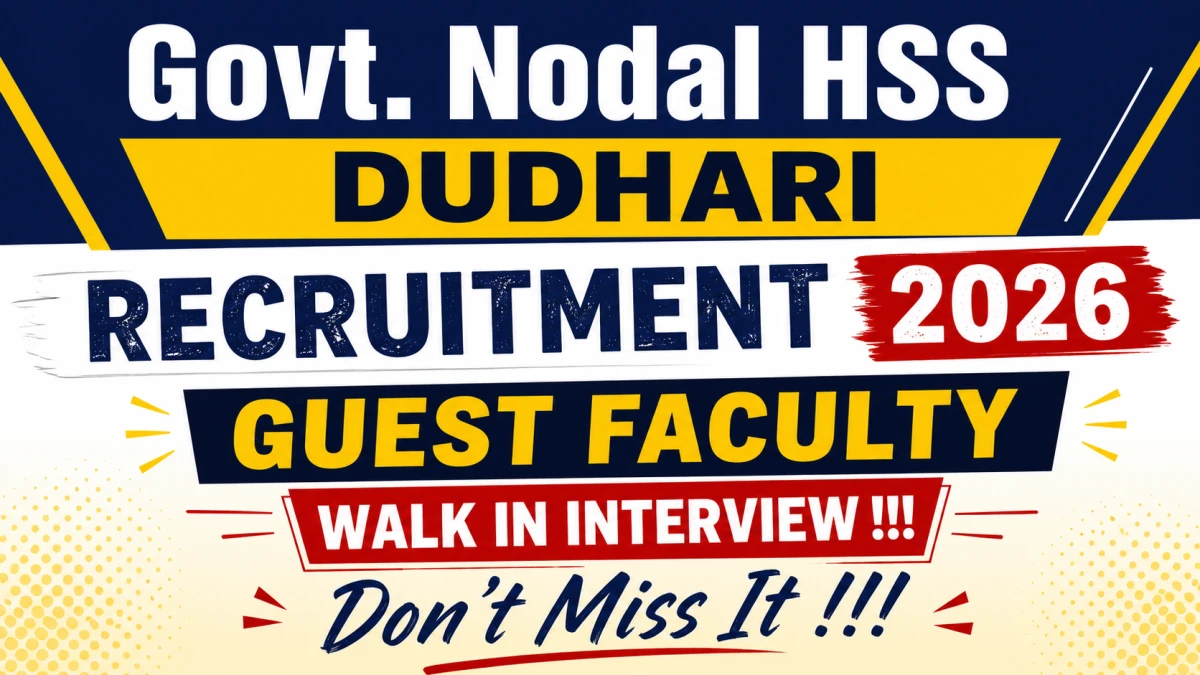 Govt. Nodal HSS Dudhari Guest Faculty Recruitment 2026